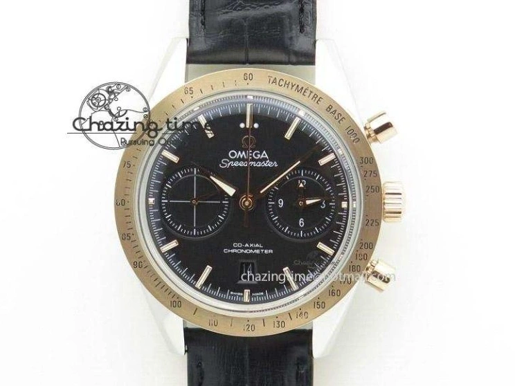 0519 SpeedMaster MoonWatch SS OMF 1:1 Best Edition Blue Dial On Leather Strap A9300 V FreshLook 8087
